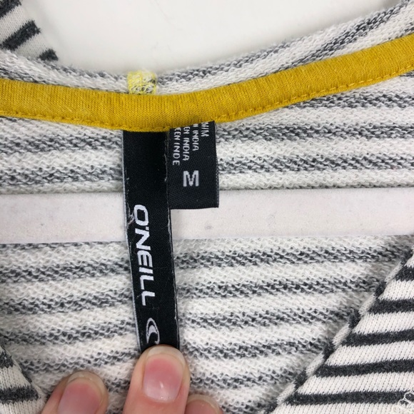 O’Neill Hooded Pocket Sweatshirt Striped Blue Sz M - Picture 4 of 6
